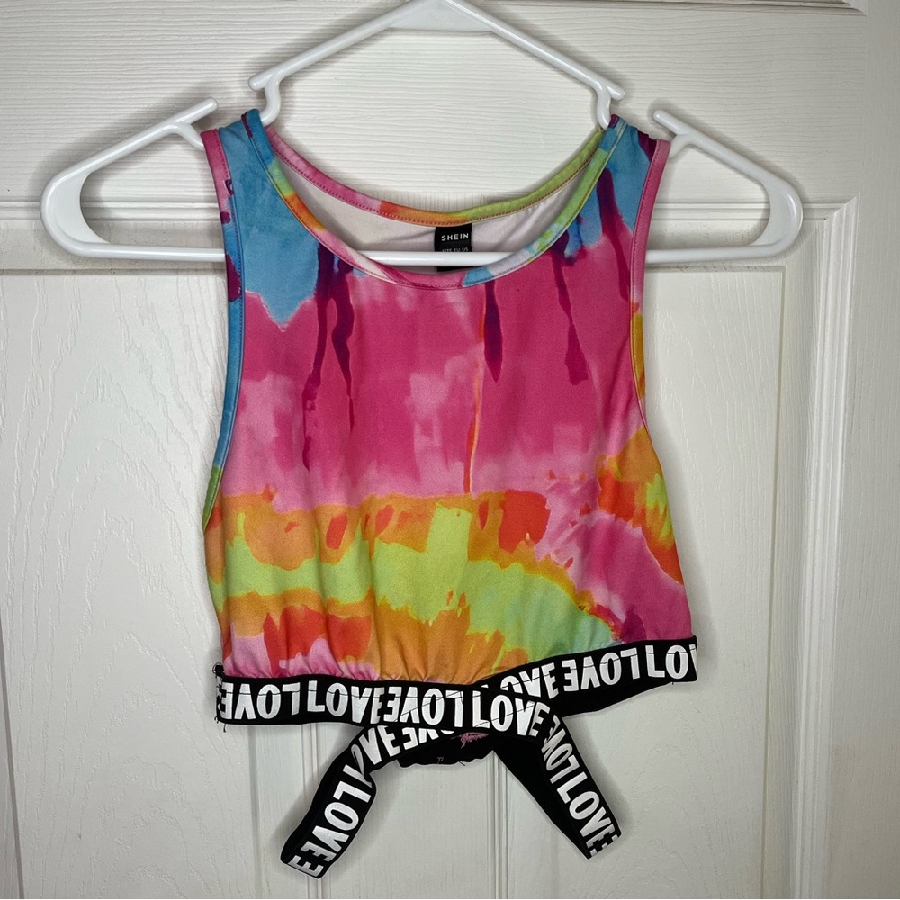 SHEIN Tie Dye Crop Tank Top